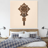 Houten Handkruis Canvas Afdruk (Insitu (Slaapkamer))