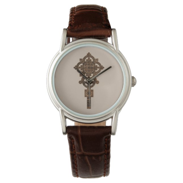 Houten Handkruis  Horloge (Voorkant)