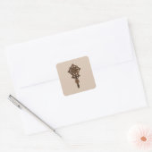 Houten Handkruis Vierkante Sticker (Envelop)