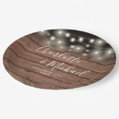 Houten handtekening script bruiloft papieren bordje (Gekanteld)