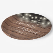 Houten handtekening scriptie bruiloft papieren bordje (Gekanteld)