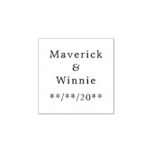 Houten handvat Stempel met naam en datum van het p (Afrduk)