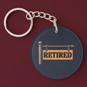 Houten Hangend Bord voor Gepensioneerden Sleutelhanger