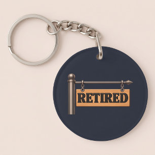Houten Hangend Bord voor Gepensioneerden Sleutelhanger