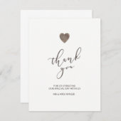 Houten hart bedankkaart - plat kaart (Voorkant / Achterkant)