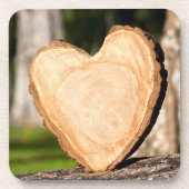 houten hart bier onderzetter (Voorkant)