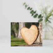 houten hart briefkaart (Staand voorkant)