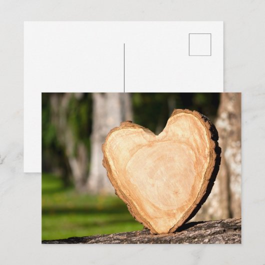 houten hart briefkaart (Voorkant / Achterkant)