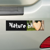 houten hart bumpersticker (Op auto)
