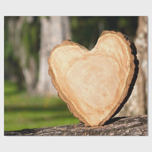 houten hart cadeaupapier (Vlak)