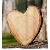 houten hart douchegordijn (Voorkant)