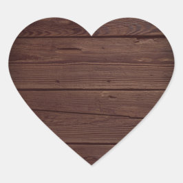 Houten Hart Envelopezegel Landelijk Sticker