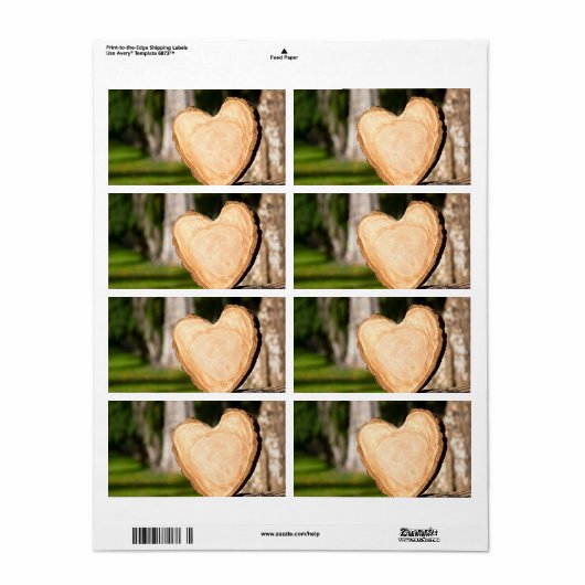 houten hart etiket (Full Sheet)