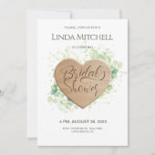 Houten Hart Eucalyptus Rustiek Vrijgezellenfeest Kaart (Voorkant)