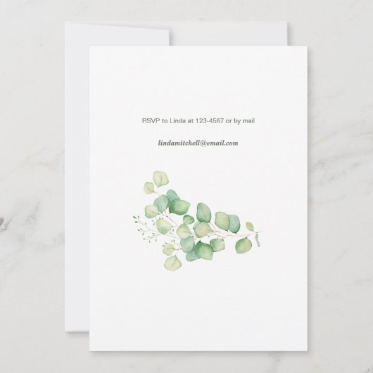 Houten Hart Eucalyptus Rustiek Vrijgezellenfeest Kaart (Achterkant)