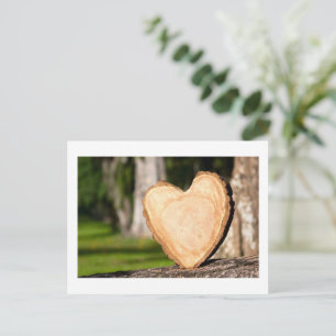 houten hart feestdagenkaart