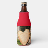 houten hart flesjeskoeler (Fles Voorkant)