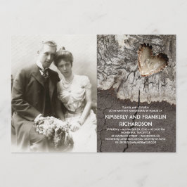 Houten Hart Foto Huwelijksjubileum Kaart