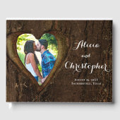 Houten Hart Fotolijst, Rustieke Bruiloft Gastenboek (Voorkant)