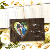 Houten Hart Fotolijst, Rustieke Bruiloft Gastenboek