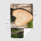 houten hart golfhanddoek (Insitu)