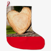 Houten hart grote kerstsok (Voorkant)