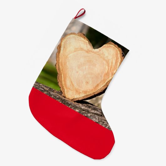Houten hart grote kerstsok (Voorkant (Hangend))