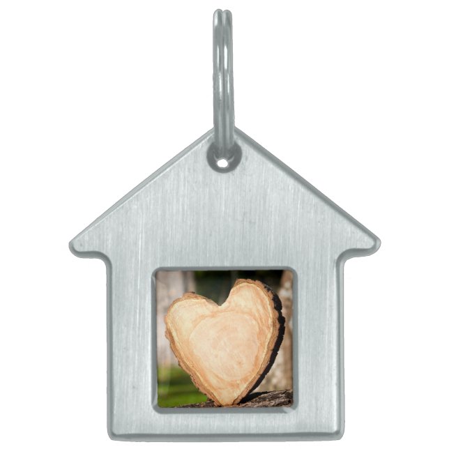 houten hart huisdieren naamplaatje (Voorkant)