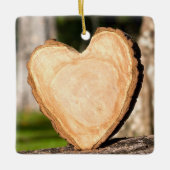 houten hart keramisch ornament (Voorkant)