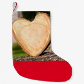 Houten hart kleine kerstsok (Voorkant)
