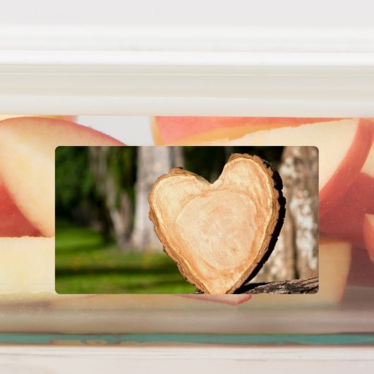 houten hart labels (Aangebracht)