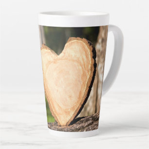 houten hart latte mok