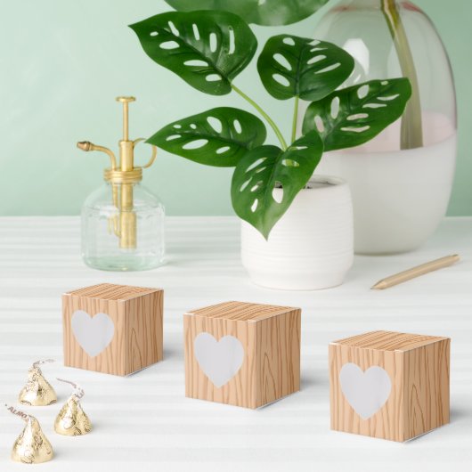 Houten Hart met Charmant Patroon voor een Feesteli Bedankdoosjes (Meervoudige)