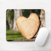 houten hart muismat (Met muis)