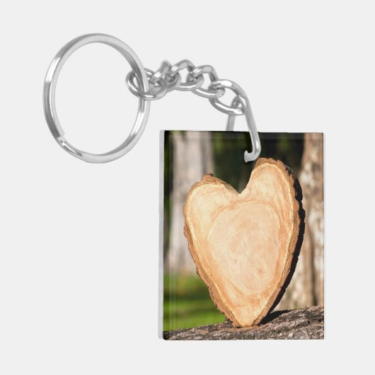 houten hart sleutelhanger (Voorkant Links)