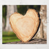 houten hart sparkling wijnetiket (Enkel label)