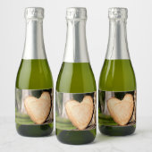 houten hart sparkling wijnetiket (Flessen)