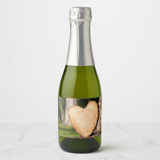 houten hart sparkling wijnetiket (Voorkant)