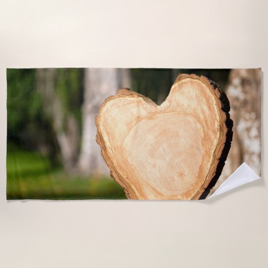 houten hart strandlaken (Voorkant)