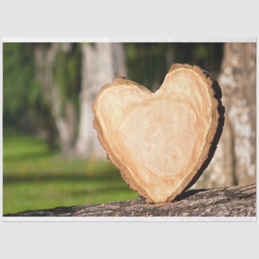 houten hart tissuepapier (Voorkant)