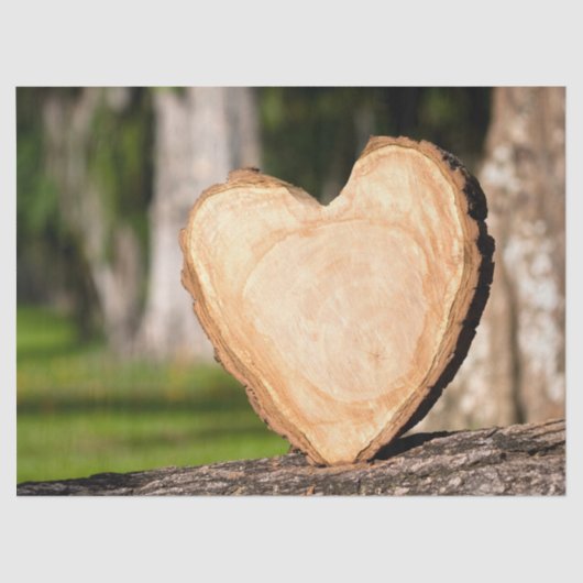 houten hart tissuepapier (Voorkant)