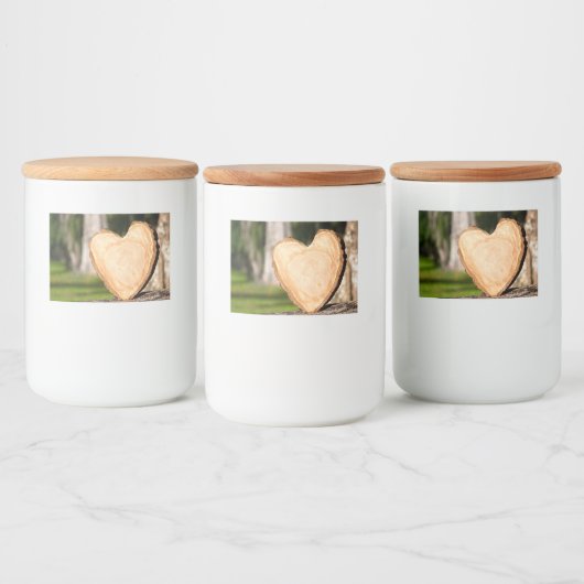 houten hart voedselcontainer etiket (Flessen)