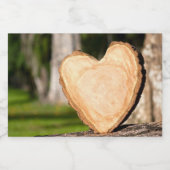 houten hart voedselcontainer etiket (Enkel label)