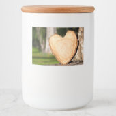 houten hart voedselcontainer etiket (Voorkant)