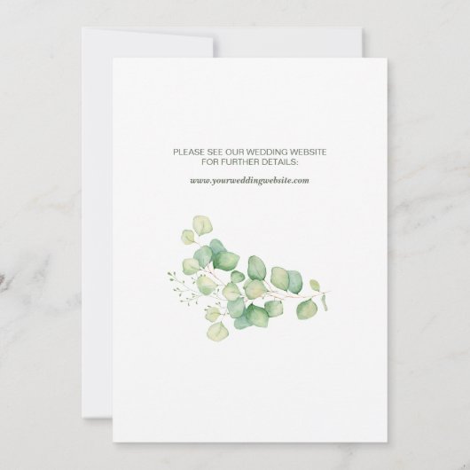 Houten Hart Waterverf Eucalyptus Rustieke Bruiloft Save The Date (Achterkant)