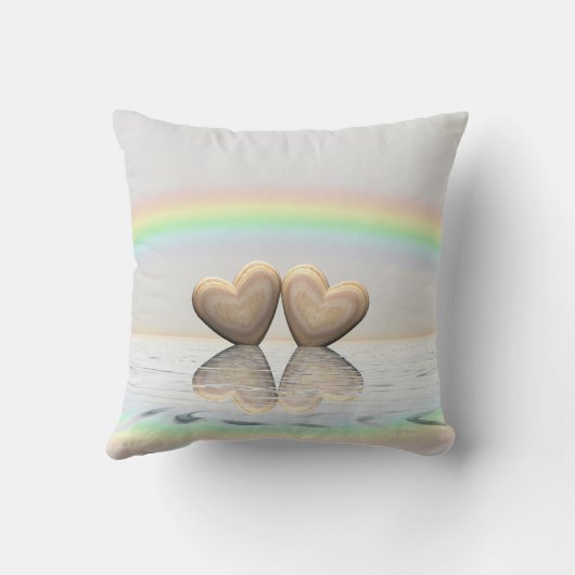 Houten Hartensymbool 5-jarig jubileum Kussen (Achterkant)