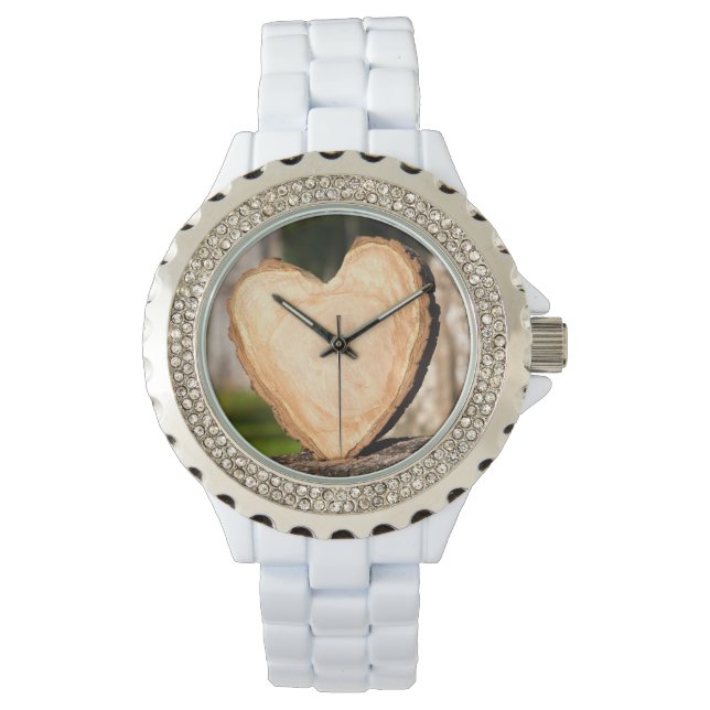 houten harthorloge horloge (Voorkant)