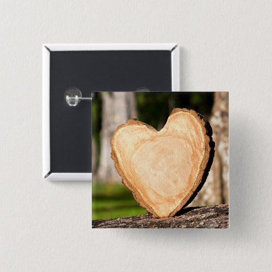 houten hartknop vierkante button 5,1 cm (Voorkant /achterkant)