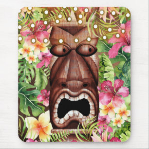 Houten Hawaiaanse Tiki Feest Eiland Zomer Bloemen Muismat