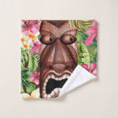 Houten Hawaiiaanse Tiki Luau Zomer Tropisch Bad Handdoek (Wasdoekje)